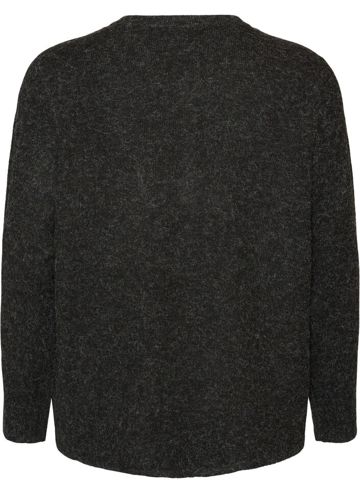 Cardigan en maille &agrave; col rond et fermeture boutonn&eacute;e, Gris anthracite, Packshot image number 1