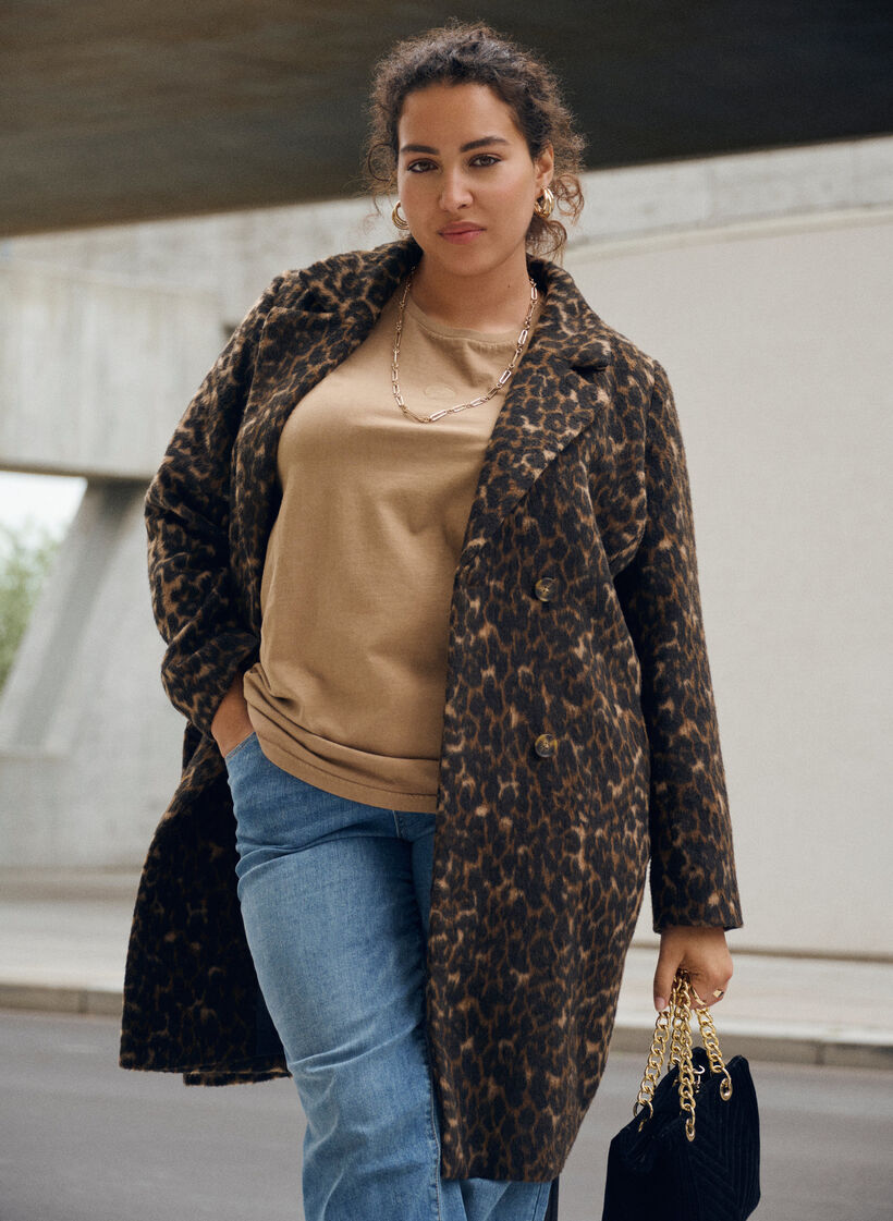 T-shirt en coton bio avec un aspect délavé, Beige, Image