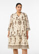 Robe avec imprim&eacute; ornemental et col &agrave; volants, Beige, Model image number 0