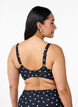 Haut de bikini avec armatures et imprim&eacute;, Noir, Model image number 2