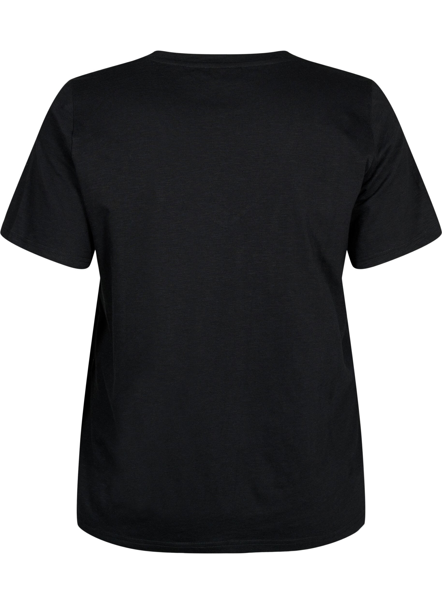 ZizziT-shirt basique &agrave; manches courtes et col en V, Noir, Packshot image number 1