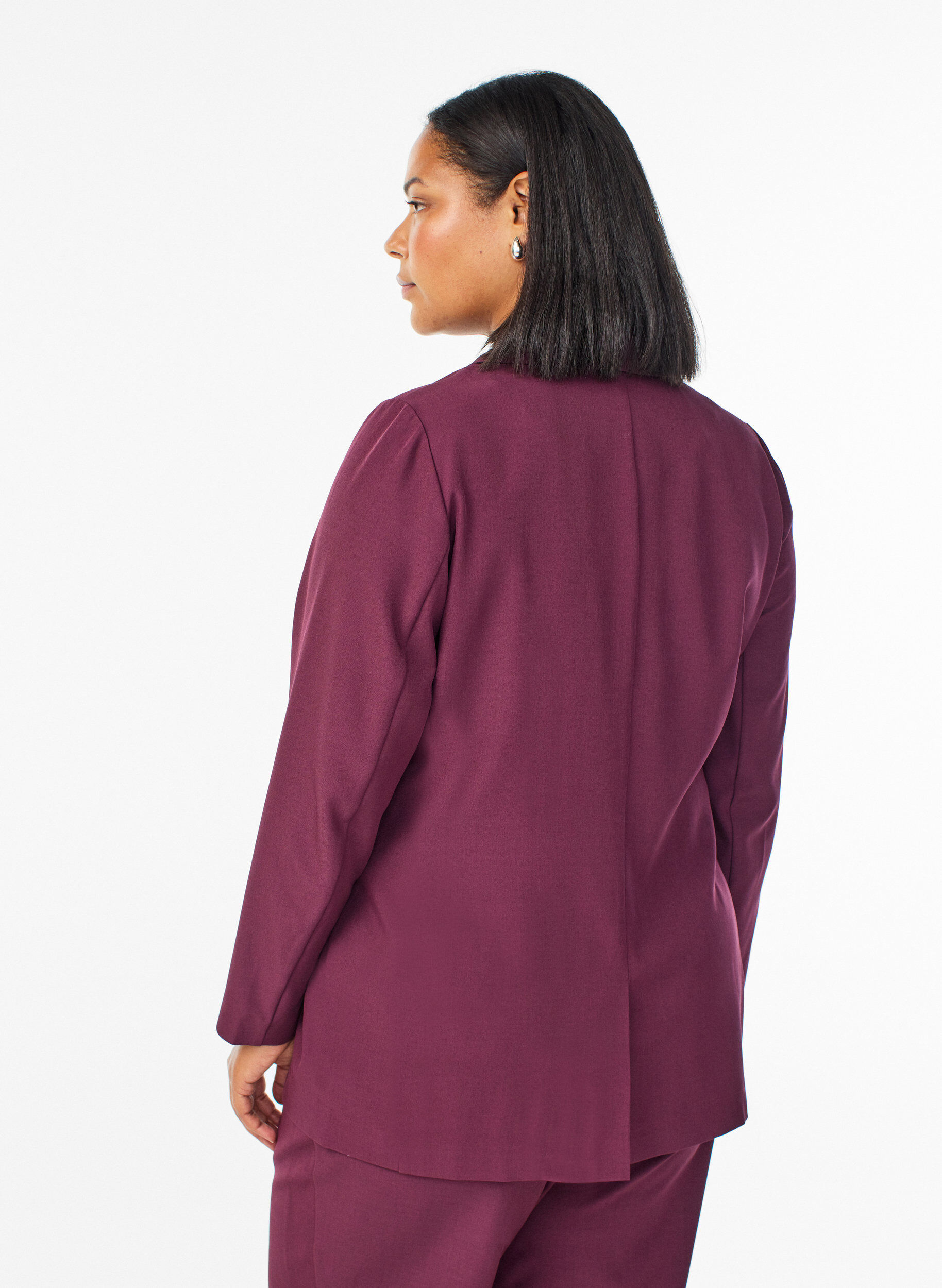 ZizziBlazer avec poches et fentes, Bordeaux fonc&eacute;, Model image number 2
