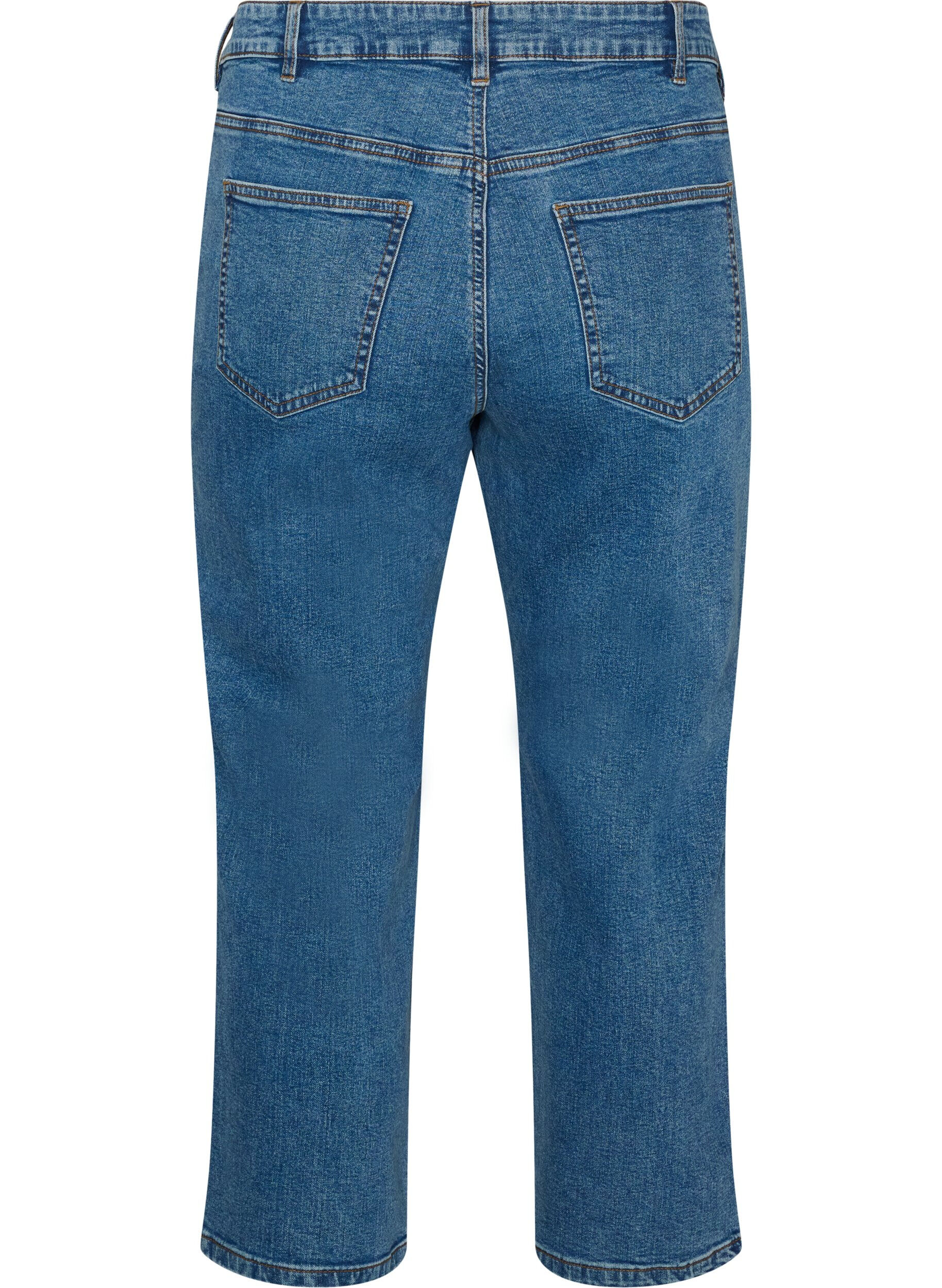 ZizziVera jeans cropped &agrave; coupe droite, Bleu, Packshot image number 1