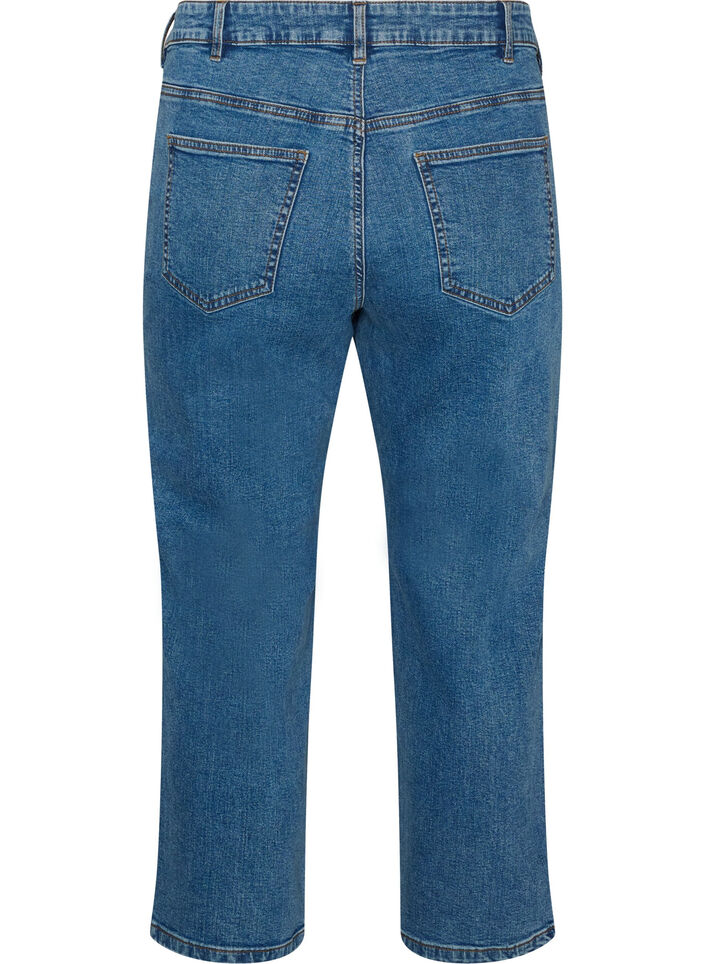 Vera jeans cropped &agrave; coupe droite, Bleu, Packshot image number 1