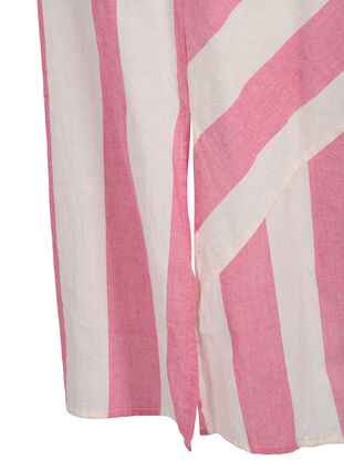 Robe chemise en coton à manches courtes avec rayures, Magenta Stripe, Packshot image number 3