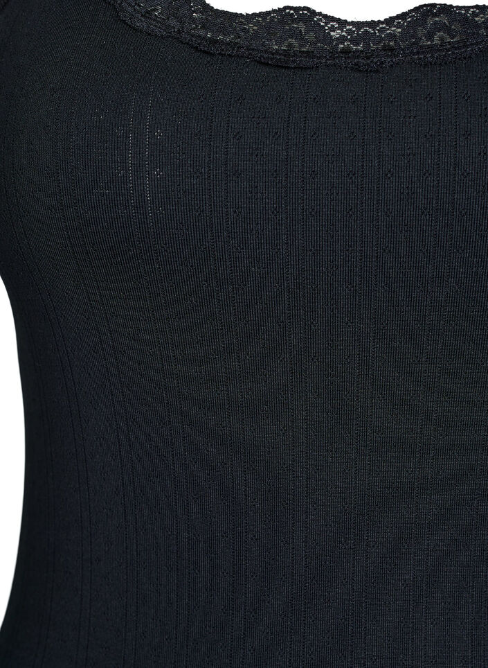 D&eacute;bardeur avec bordure en dentelle et broderie &agrave; &oelig;illets, Noir, Packshot image number 2