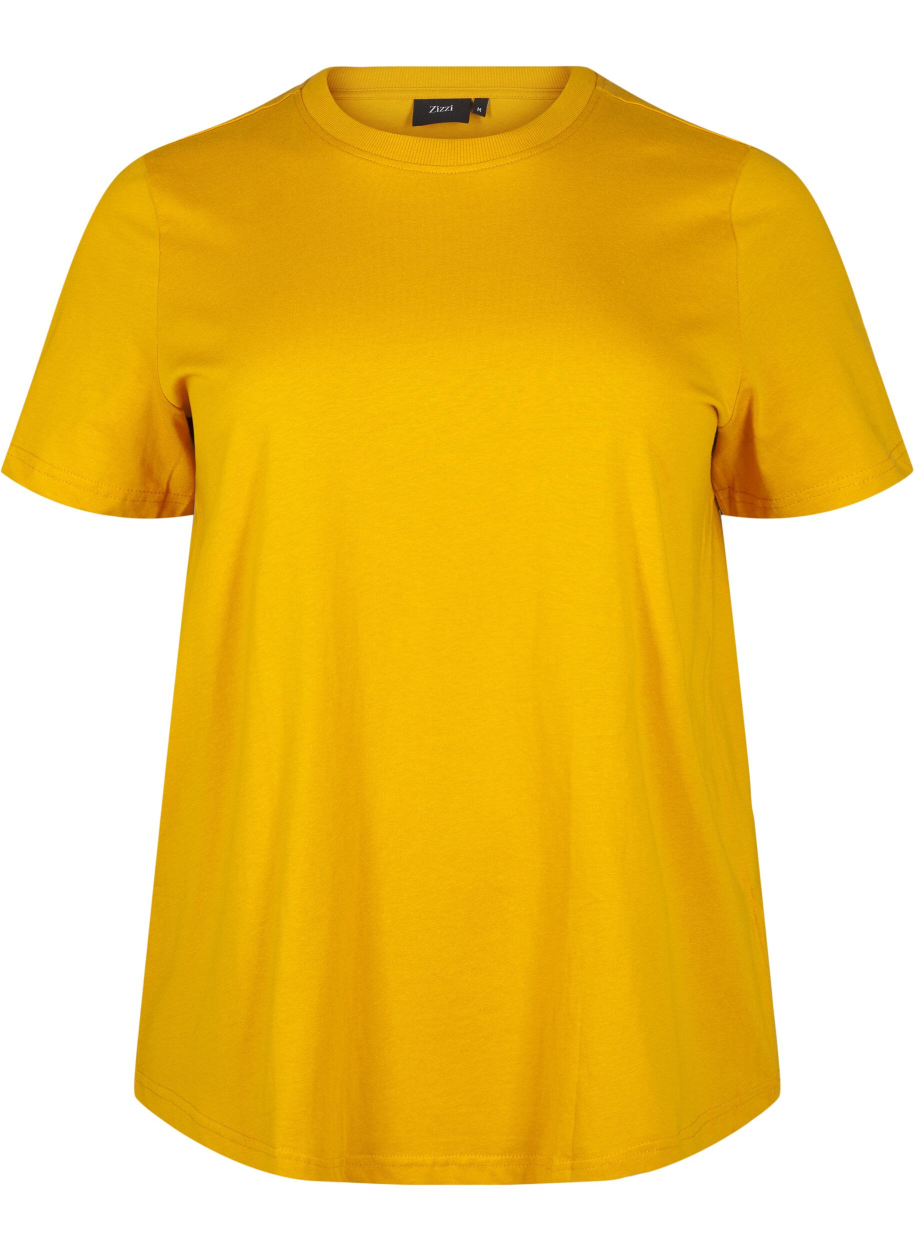 T-shirt basique en coton &agrave; col rond