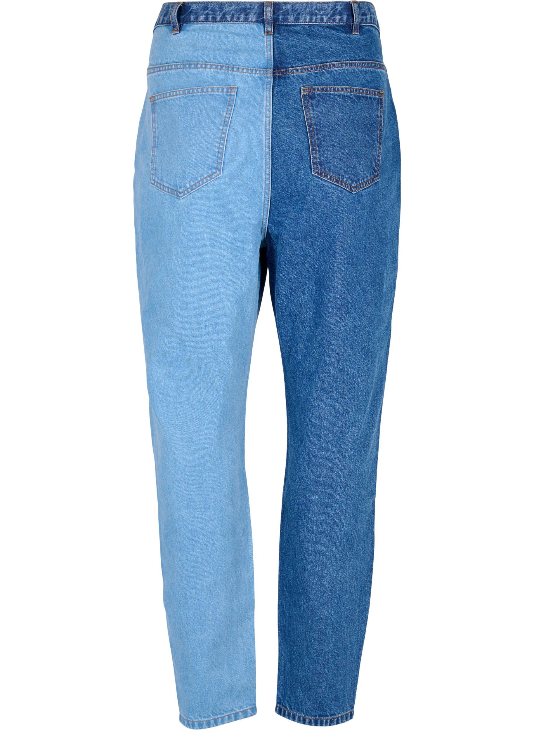 Zizzi Jeans bicolores Mille mom fit, Lt. B. Comb, Packshot image number 1