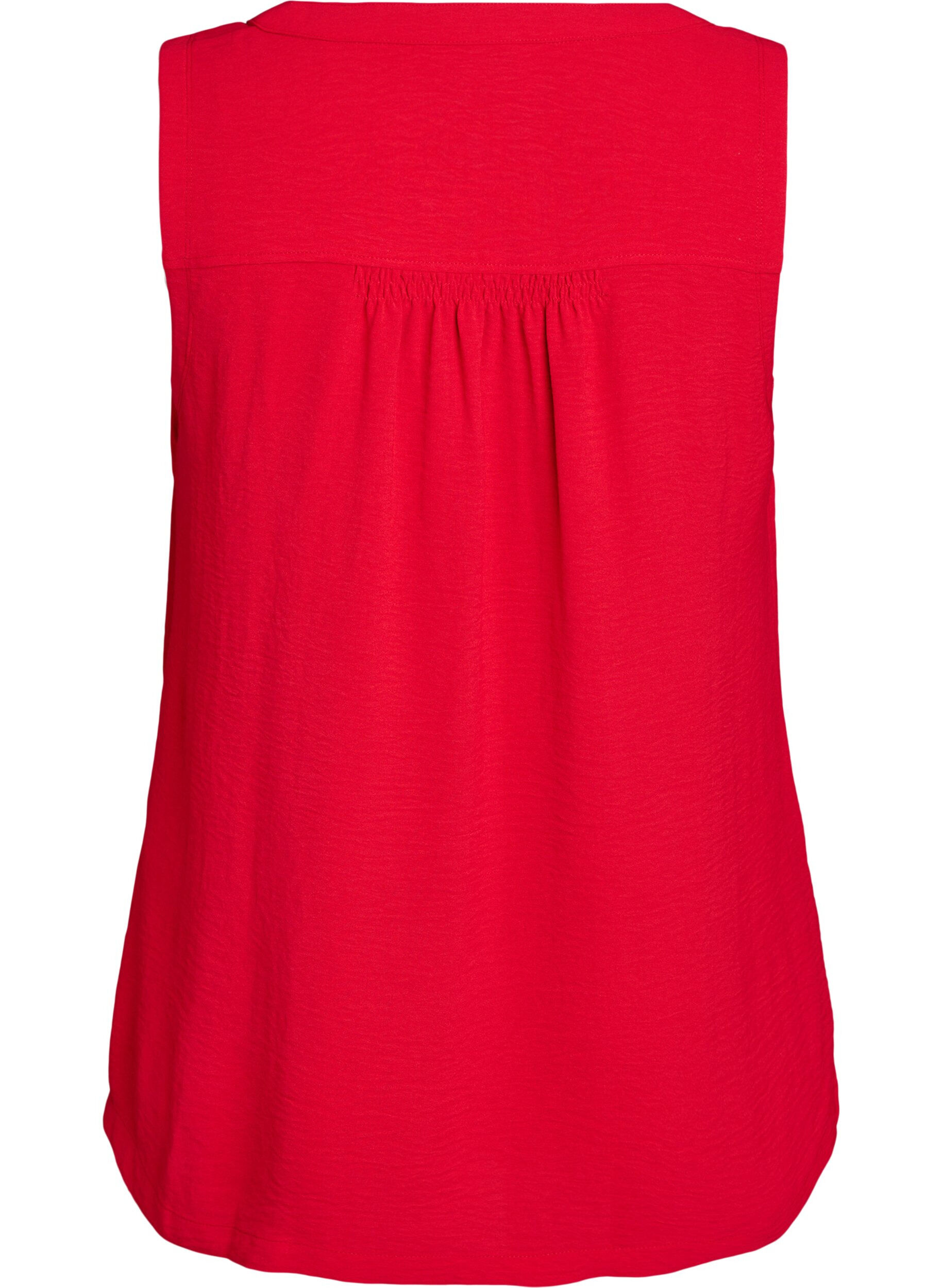 ZizziHaut sans manches effet froiss&eacute;, Rouge, Packshot image number 1