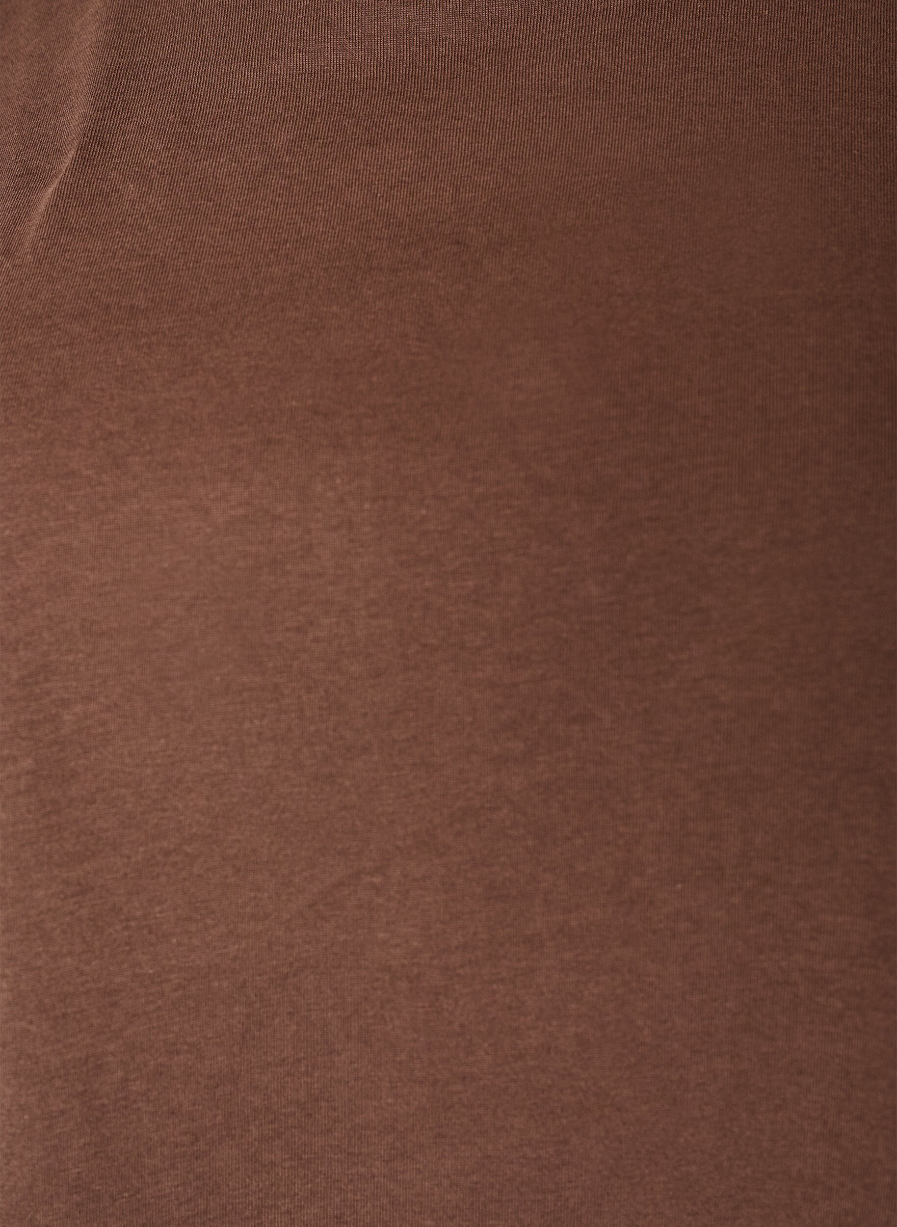 ZizziT-shirt avec ourlet asym&eacute;trique en dentelle, Marron, Packshot image number 2