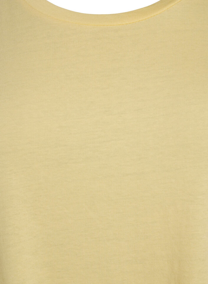 T-shirt à manches courtes en coton mélangé, Jaune clair, Packshot image number 2