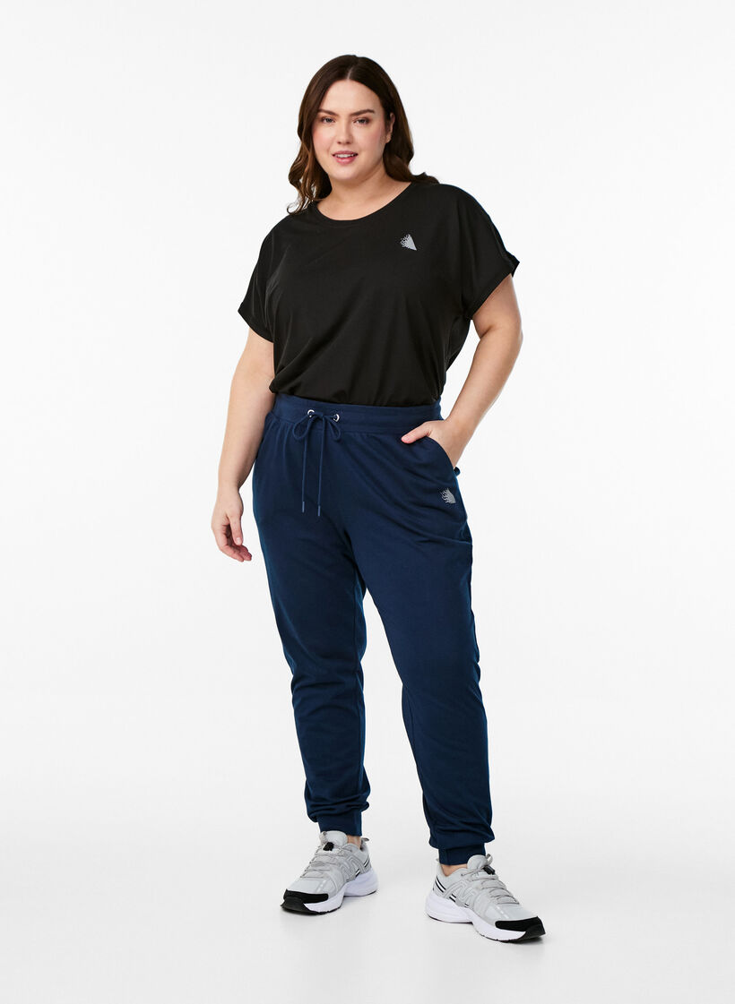 Pantalon de sport ample avec des poches, Bleu, Model image number 0
