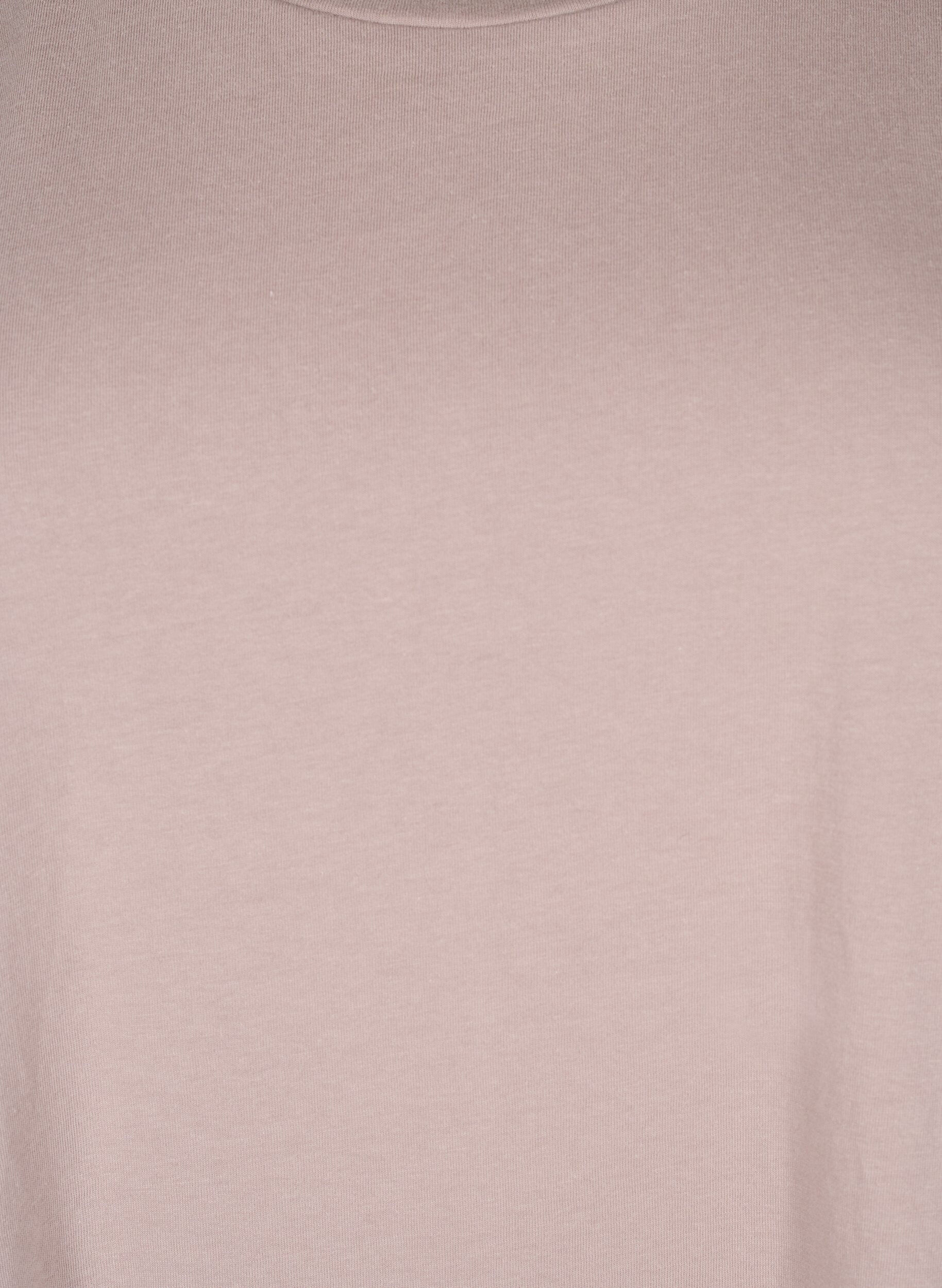 Zizzi T-shirt &agrave; manches courtes en coton m&eacute;lang&eacute;, Rose poudr&eacute;e, Packshot image number 2