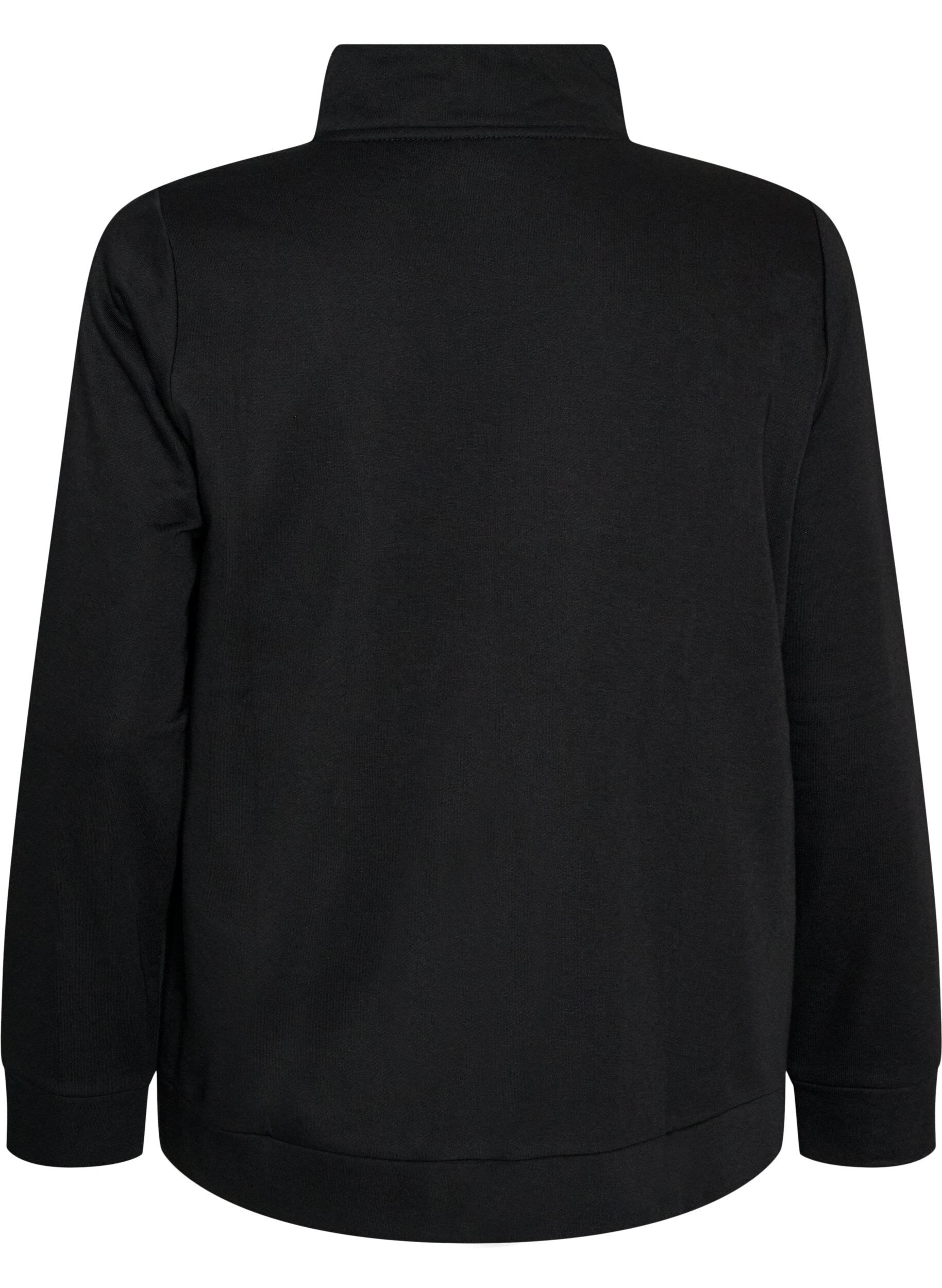 ZizziSweat-shirt avec col montant et fermeture zipp&eacute;e, Noir, Packshot image number 1