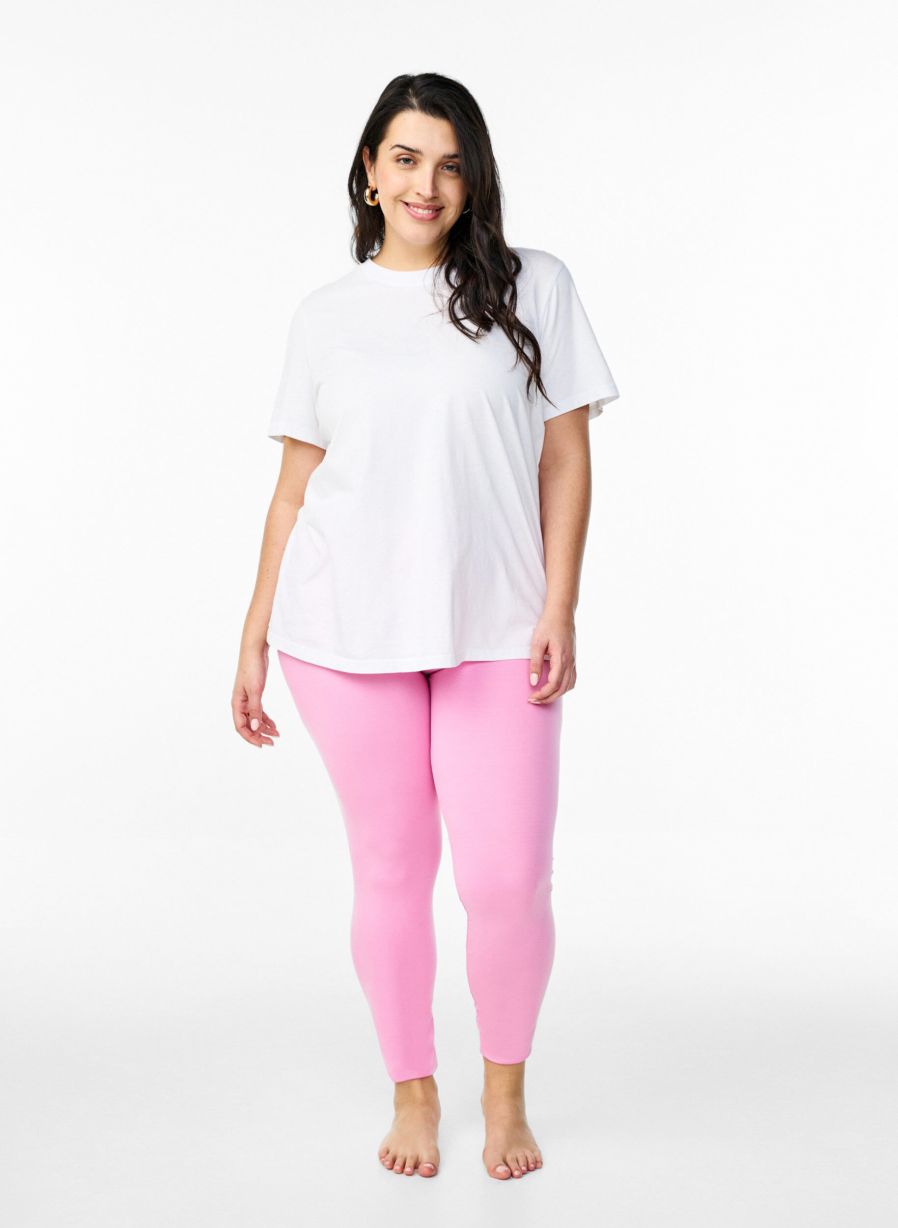 ZizziLeggings basiques en viscose, Rose, Model image number 1