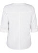 Chemisier en coton avec un col en V, Blanc, Packshot image number 1