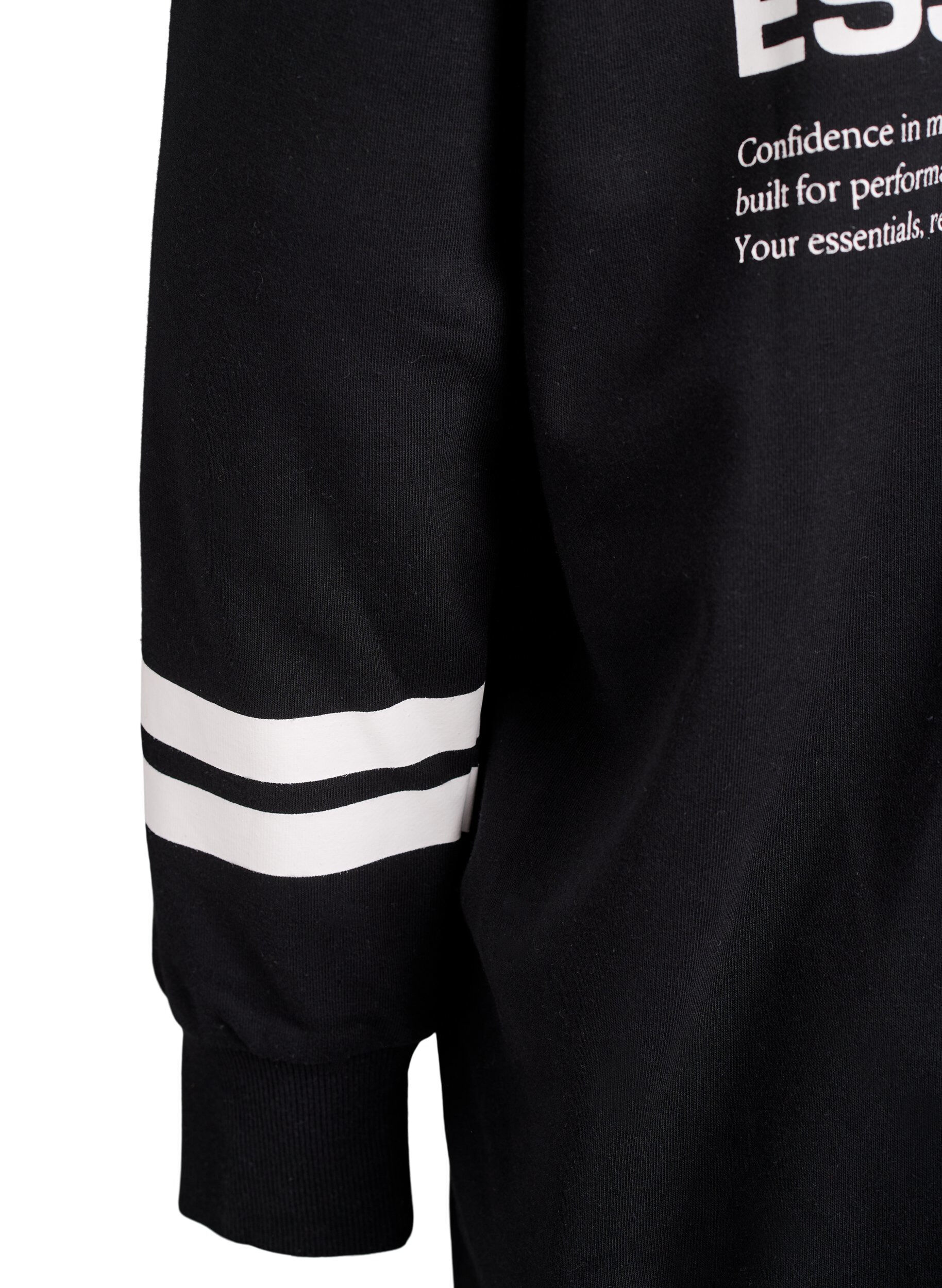 Zizzi Cardigan pull long avec d&eacute;tails imprim&eacute;s, Noir, Packshot image number 4