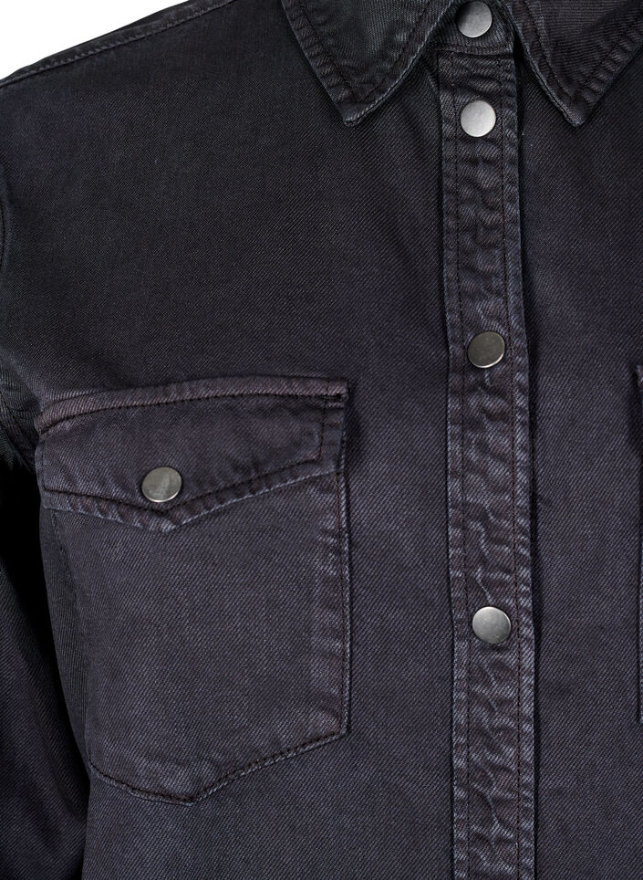 Chemise en jean avec poches de poitrine, Noir, Packshot image number 2