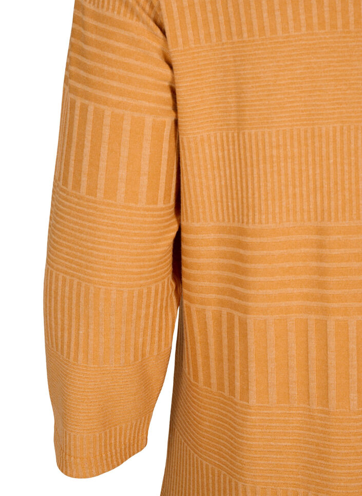 Robe avec manches 3/4 et motif rayé, Sudan Brown Mel., Packshot image number 2