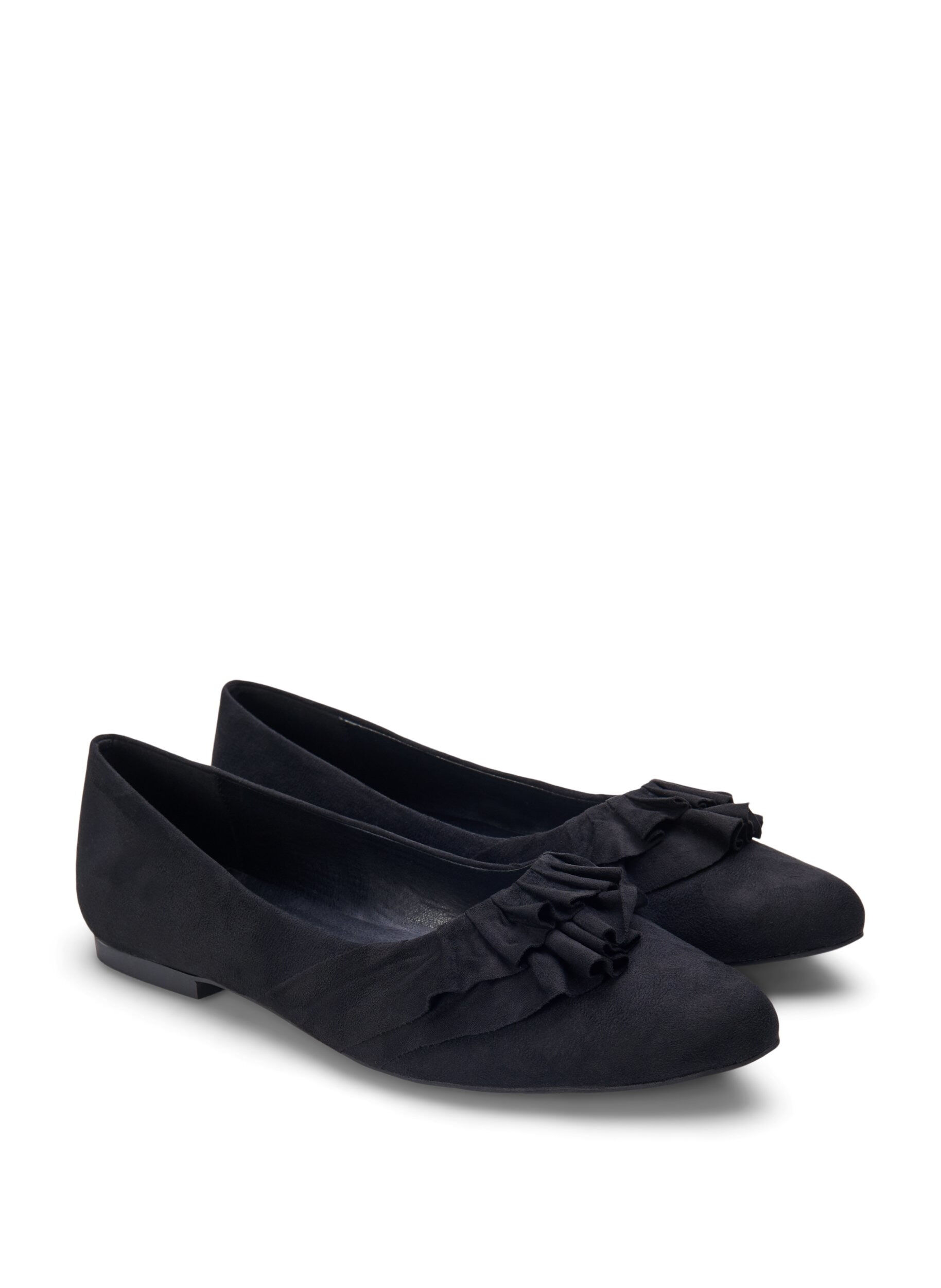 Zizzi Ballerine large &agrave; volants, Black, Packshot image number 1