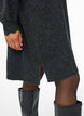 Robe courte en maille avec ourlet ondul&eacute; et fentes, Gris anthracite, Model image number 3