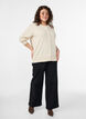 Cardigan en maille fine avec col rond, Beige, Model image number 1