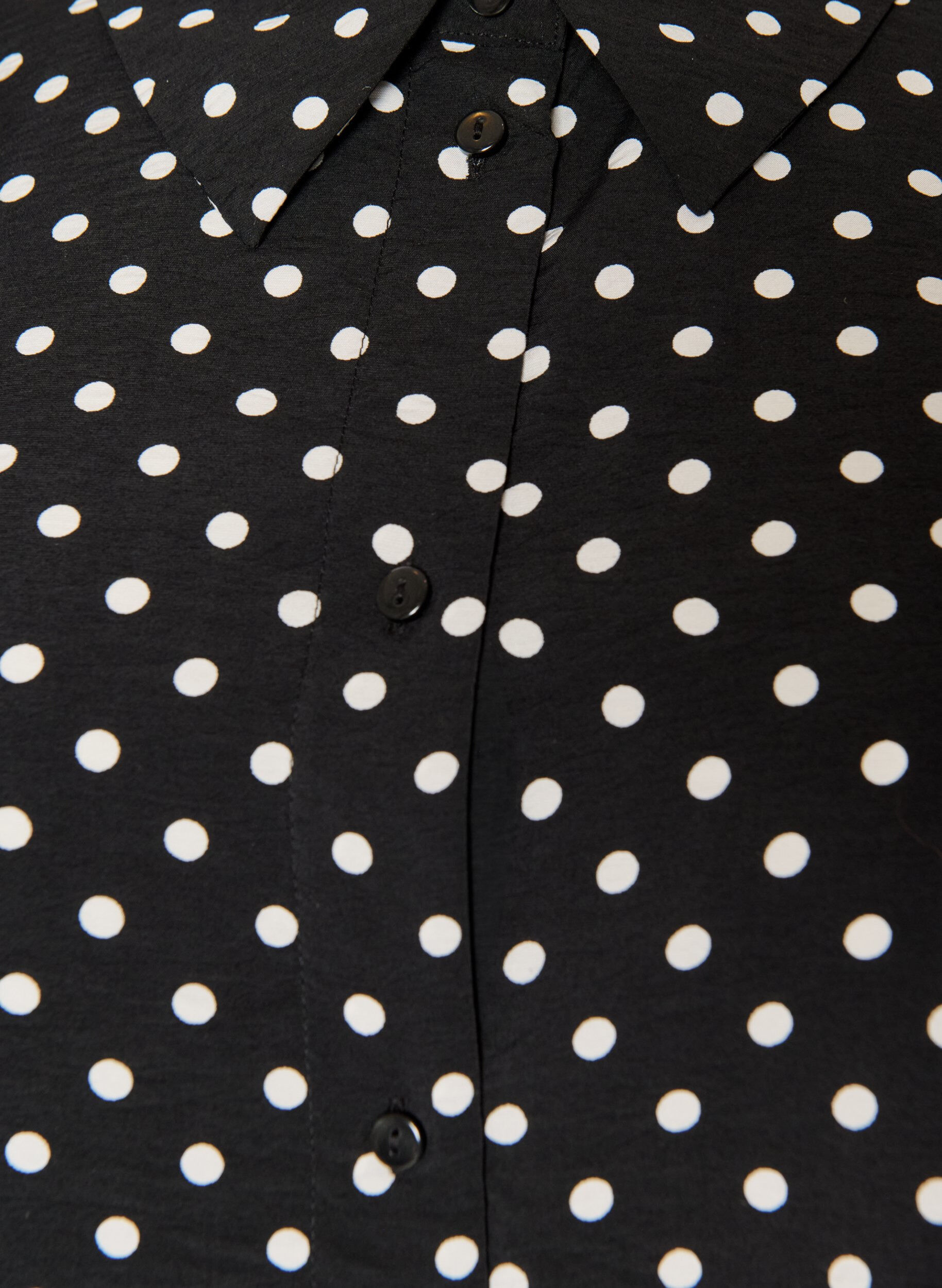 ZizziChemisier &agrave; pois et manches 3/4, Noir, Packshot image number 2