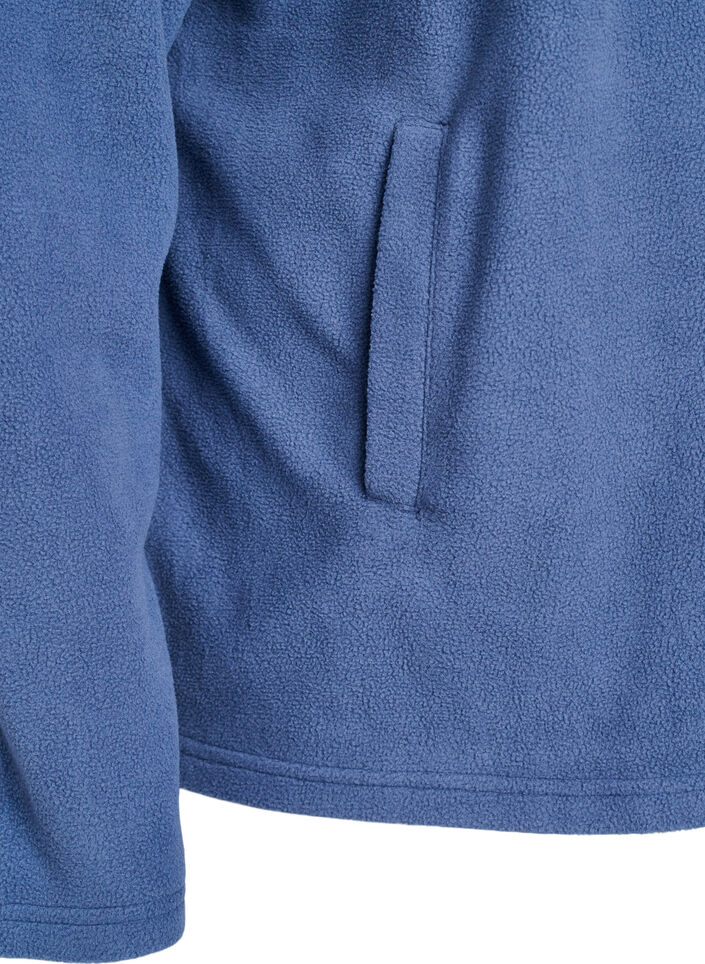 Haut en polaire avec zip et col montant, Bleu, Packshot image number 3