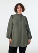 Tunique en viscose avec volants et boutons, Vert, Model image number 0
