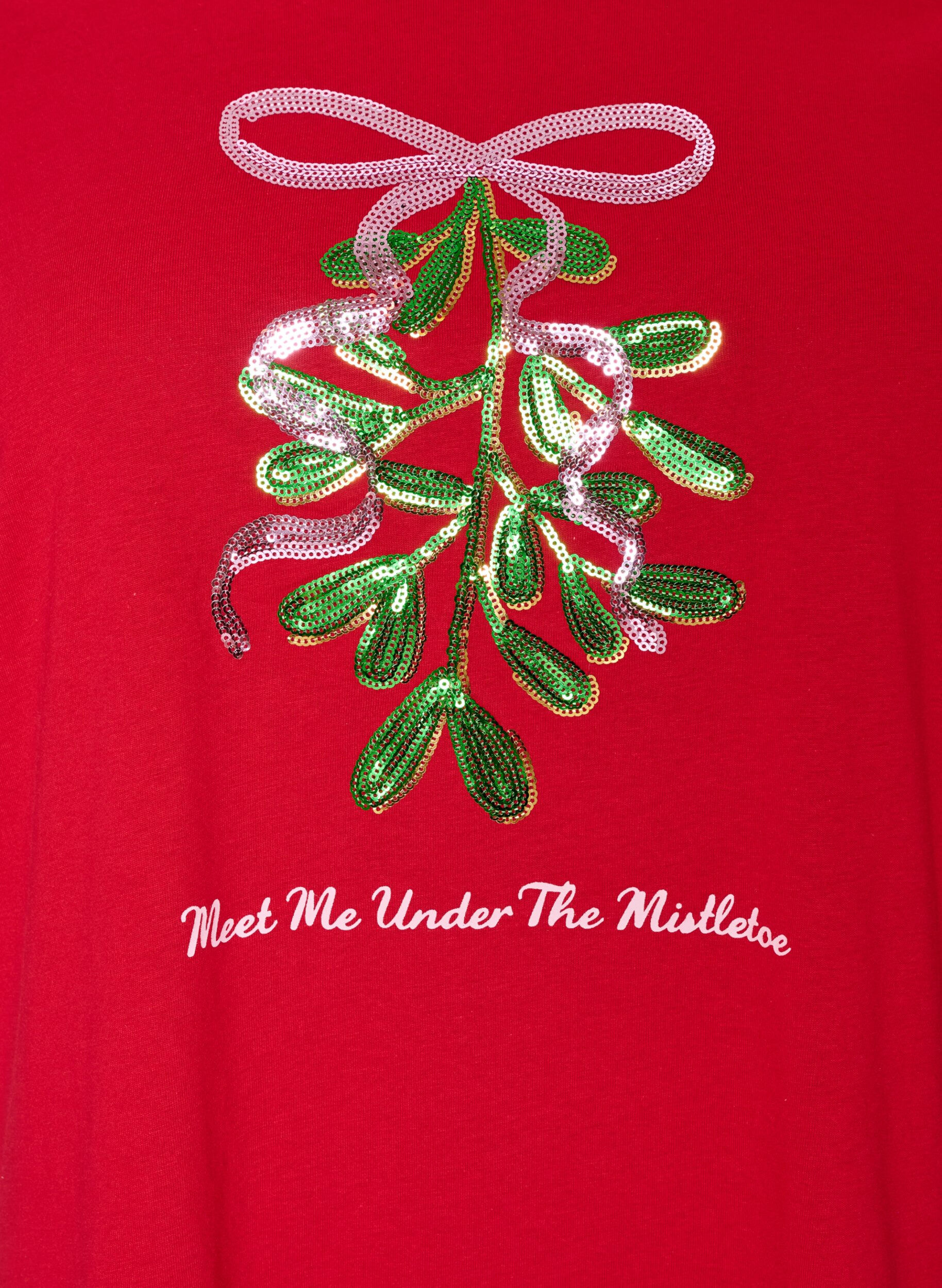 ZizziT-shirt de No&euml;l en coton bio, Rouge, Packshot image number 2
