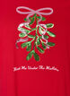 T-shirt de No&euml;l en coton bio, Rouge, Packshot image number 2