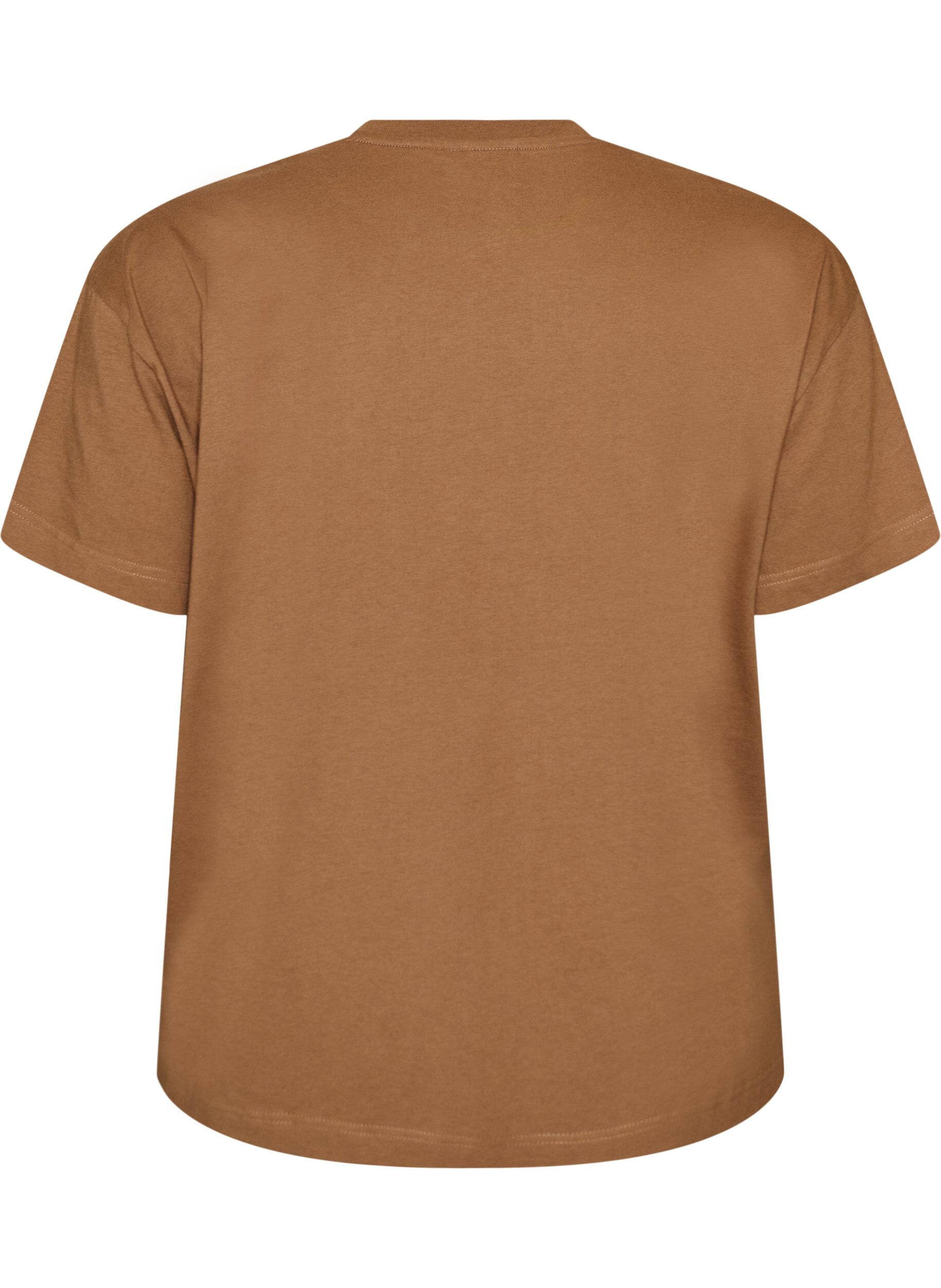 ZizziT-shirt en 100% coton avec manches courtes et imprim&eacute;, Marron, Packshot image number 1