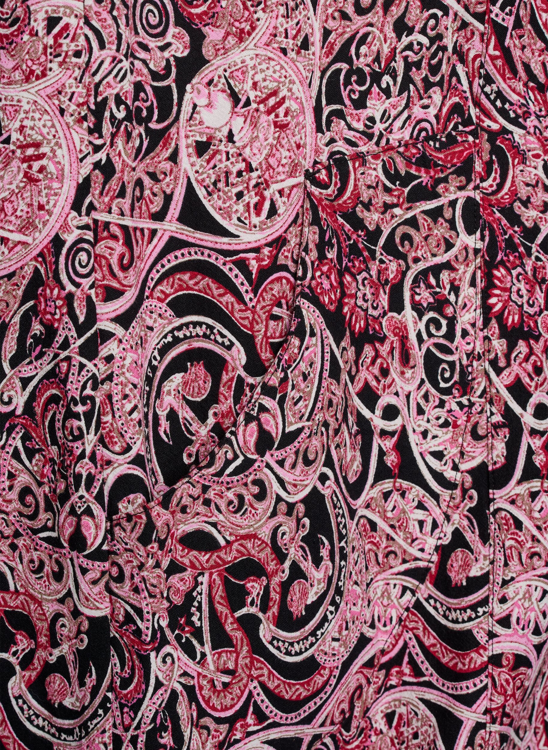 Zizzi Robe en coton &agrave; manches courtes avec imprim&eacute;, Noir, Packshot image number 3