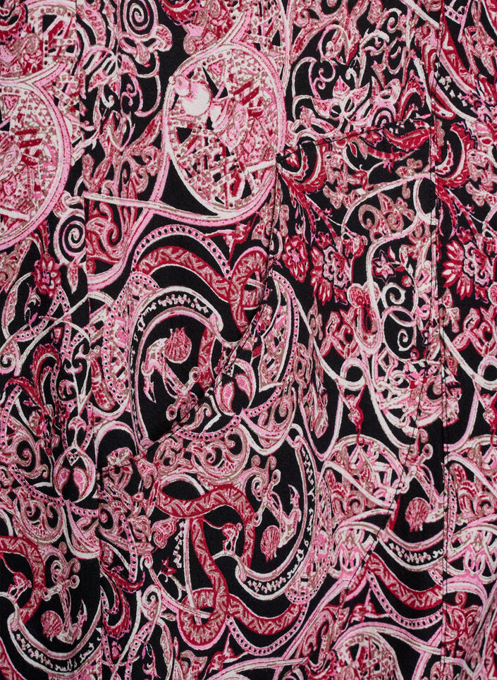 Robe en coton &agrave; manches courtes avec imprim&eacute;, Noir, Packshot image number 3