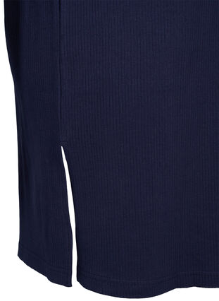 Robe en coton à manches courtes en tricot côtelé, Navy Blazer, Packshot image number 3