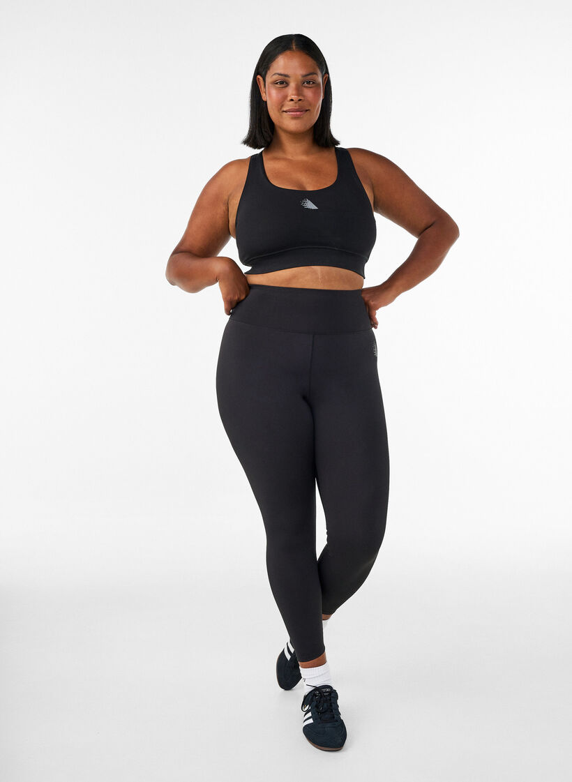 Legging d'entra&icirc;nement taille haute avec poche dans la ceinture, Noir, Model image number 0