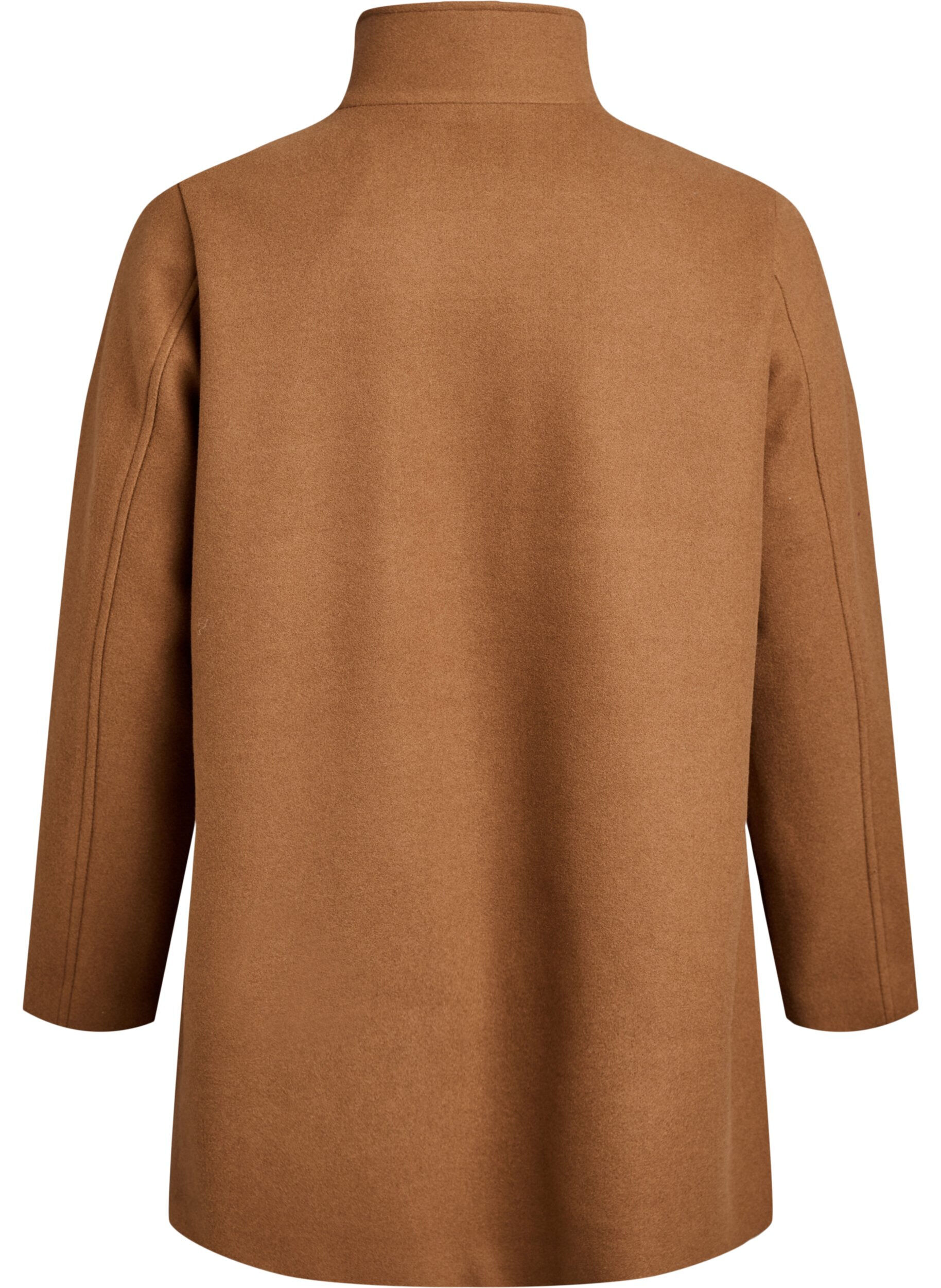 Zizzi Manteau court &agrave; la coupe &eacute;vas&eacute;e, Marron, Packshot image number 1