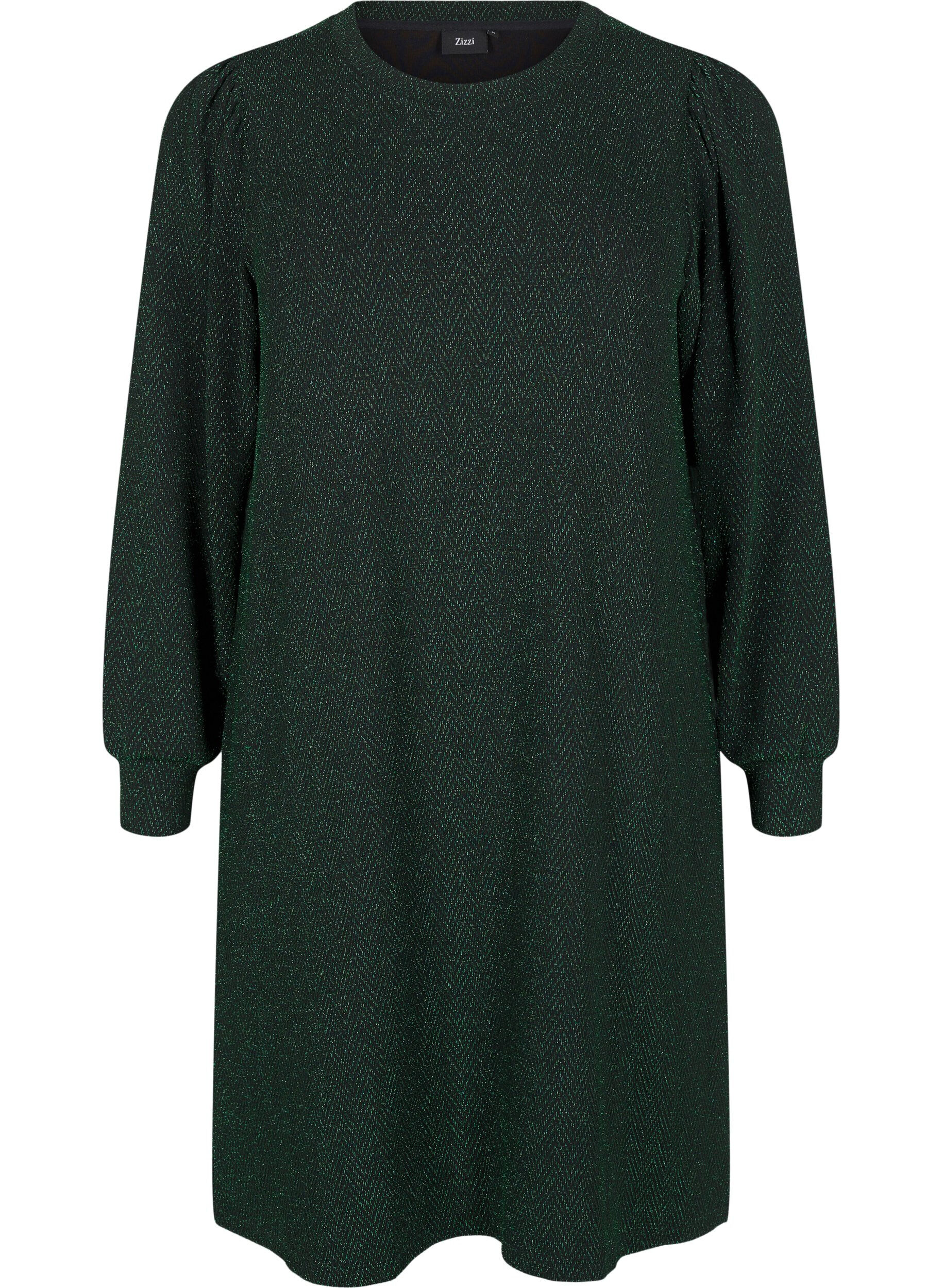 Zizzi Robe avec un motif en zigzag et des paillettes, Scarab ZigZagShimmer, Packshot image number 0