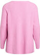 Pull en maille &agrave; motif diagonal et manches raglan, Rose, Packshot image number 1