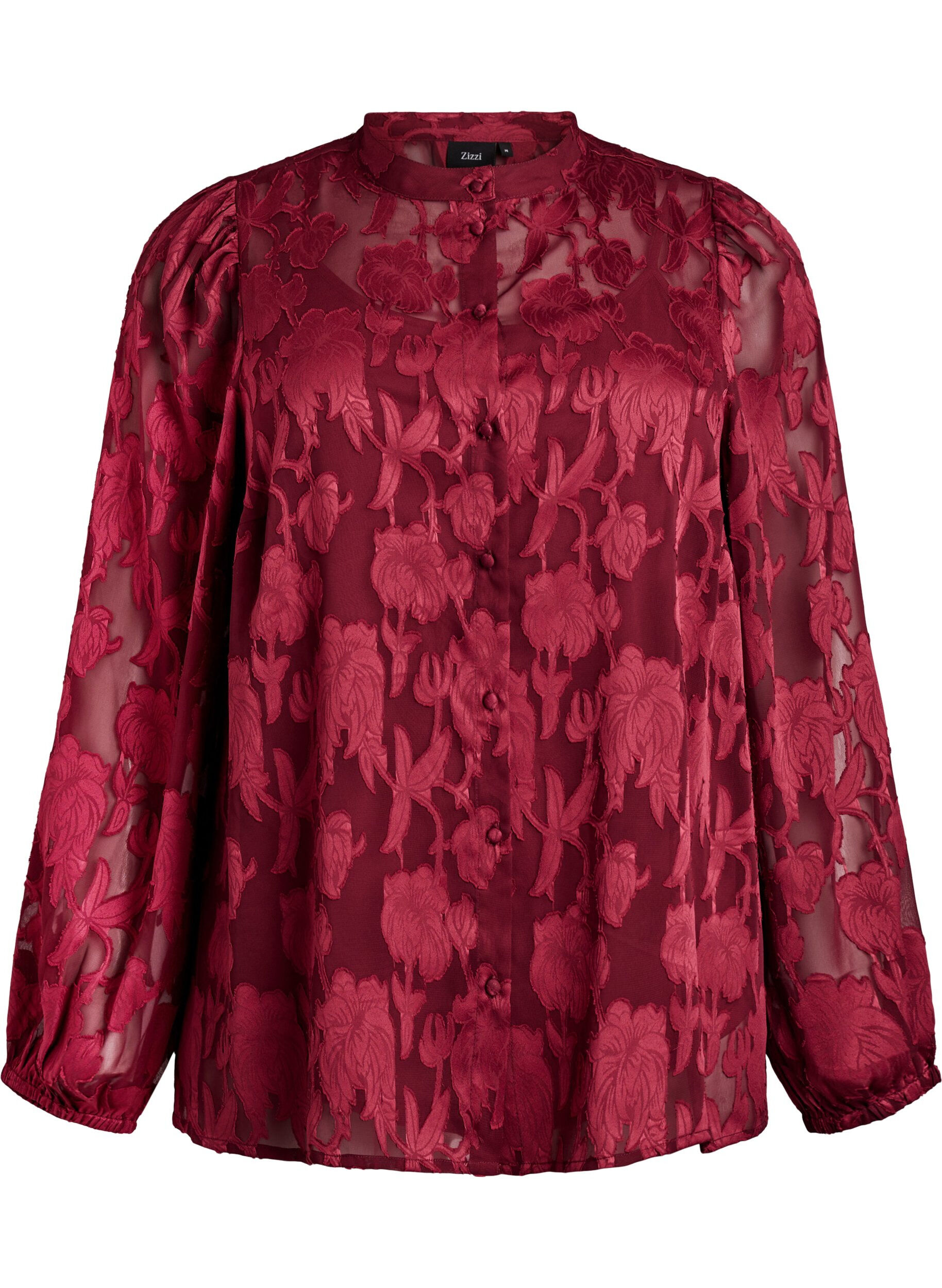 Blouse avec boutons et motif fleuri