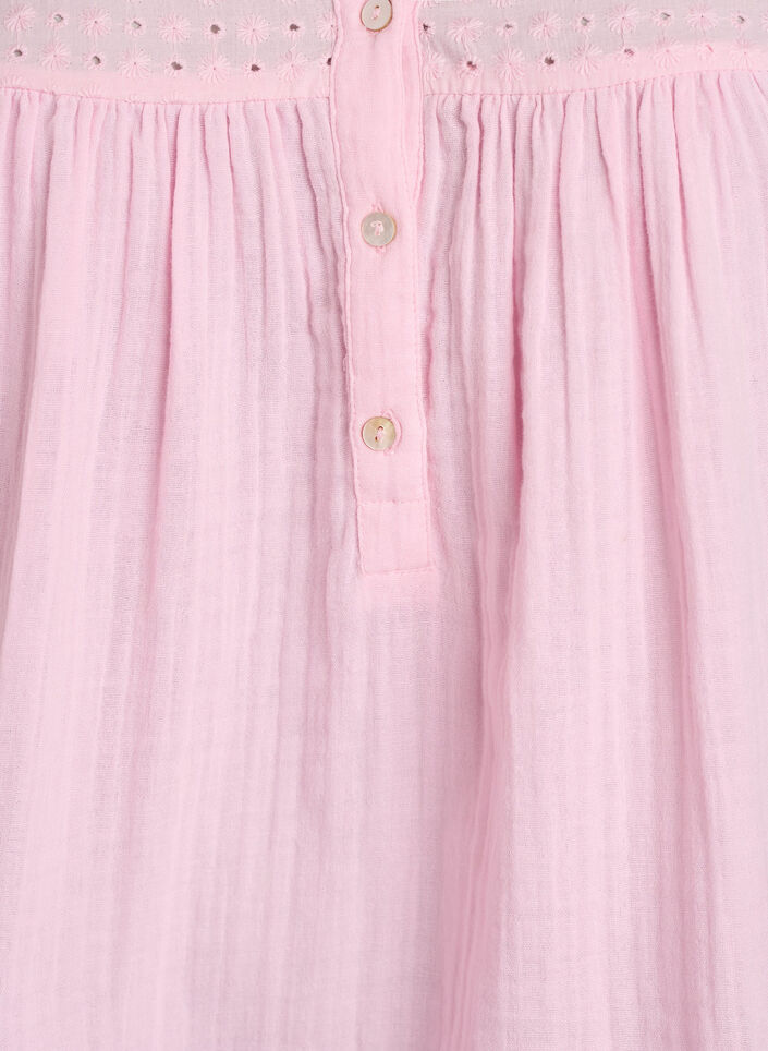 Blouse en mousseline de coton avec broderie anglaise, Rose, Packshot image number 2