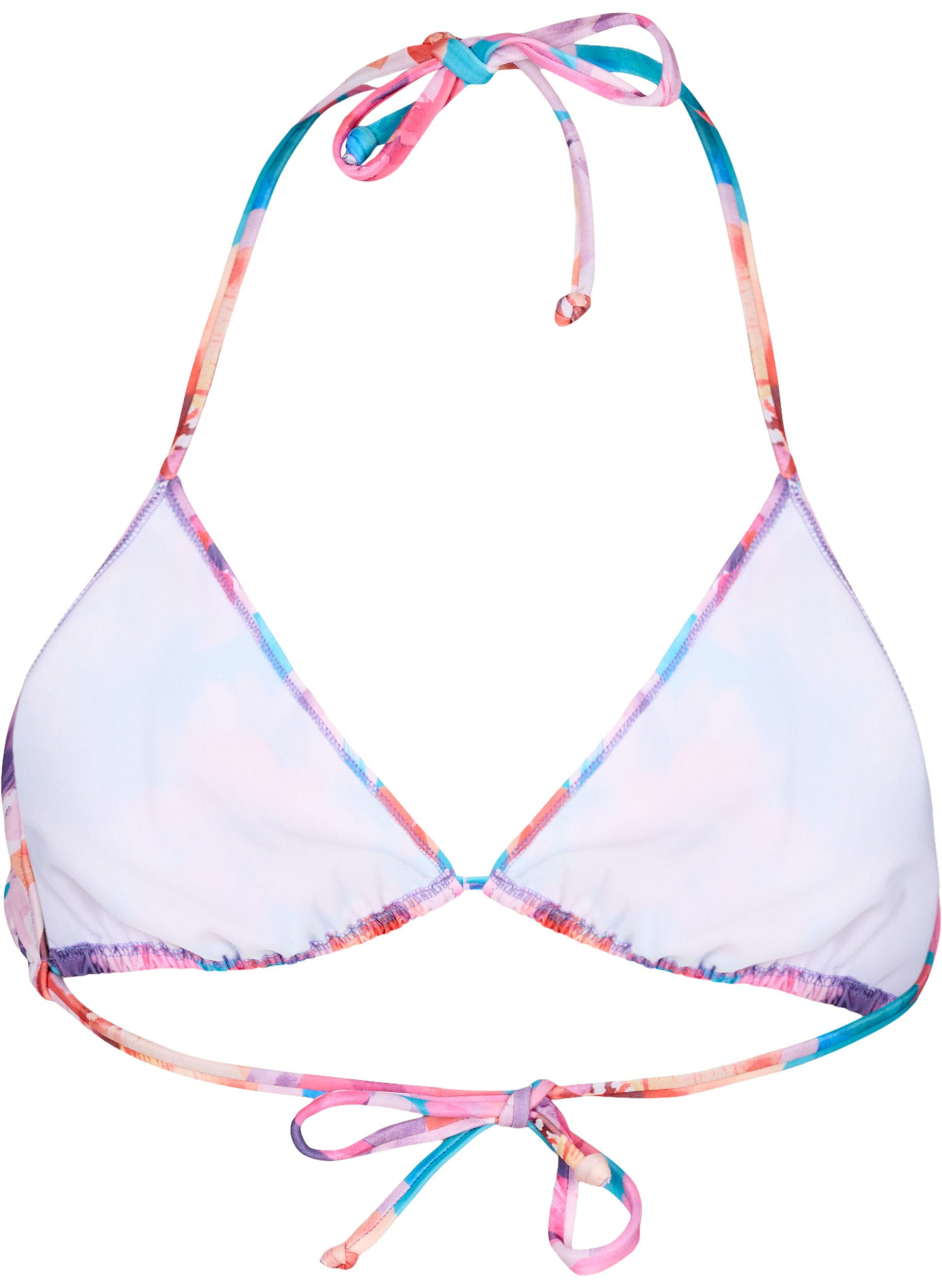 Zizzi Soutien-gorge bikini triangle avec imprim&eacute;, Rose, Packshot image number 1