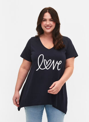 T-shirt en coton à manches courtes, Night Sky LOVE, Model image number 0