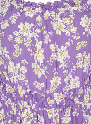 Robe midi florale à épaules découvertes en viscose, Purple Flower AOP, Packshot image number 2