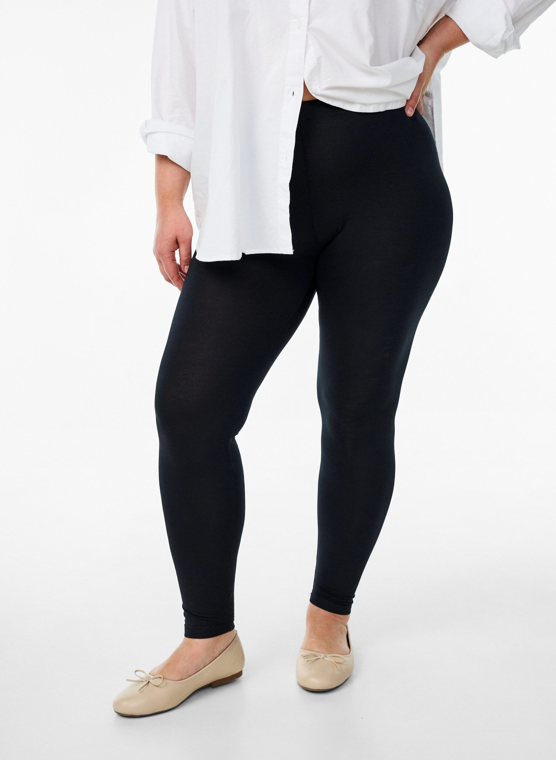 ZizziLeggings basiques en viscose, Noir, Model image number 0