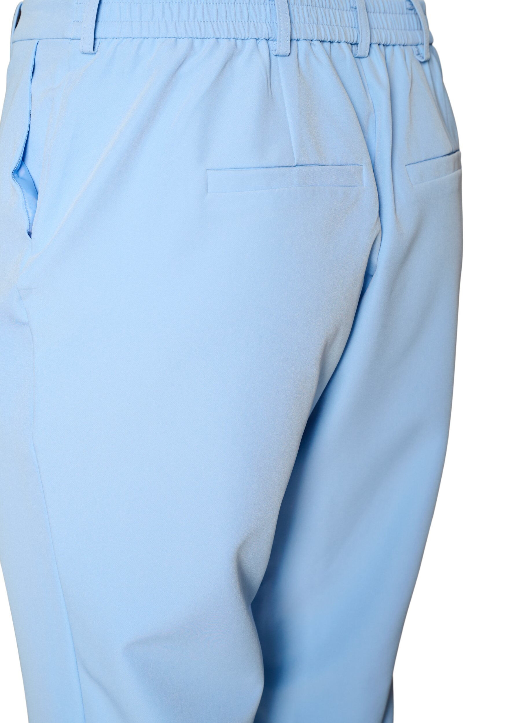 Zizzi Pantalon avec poches et jambes droites, Bleu Clair, Packshot image number 3