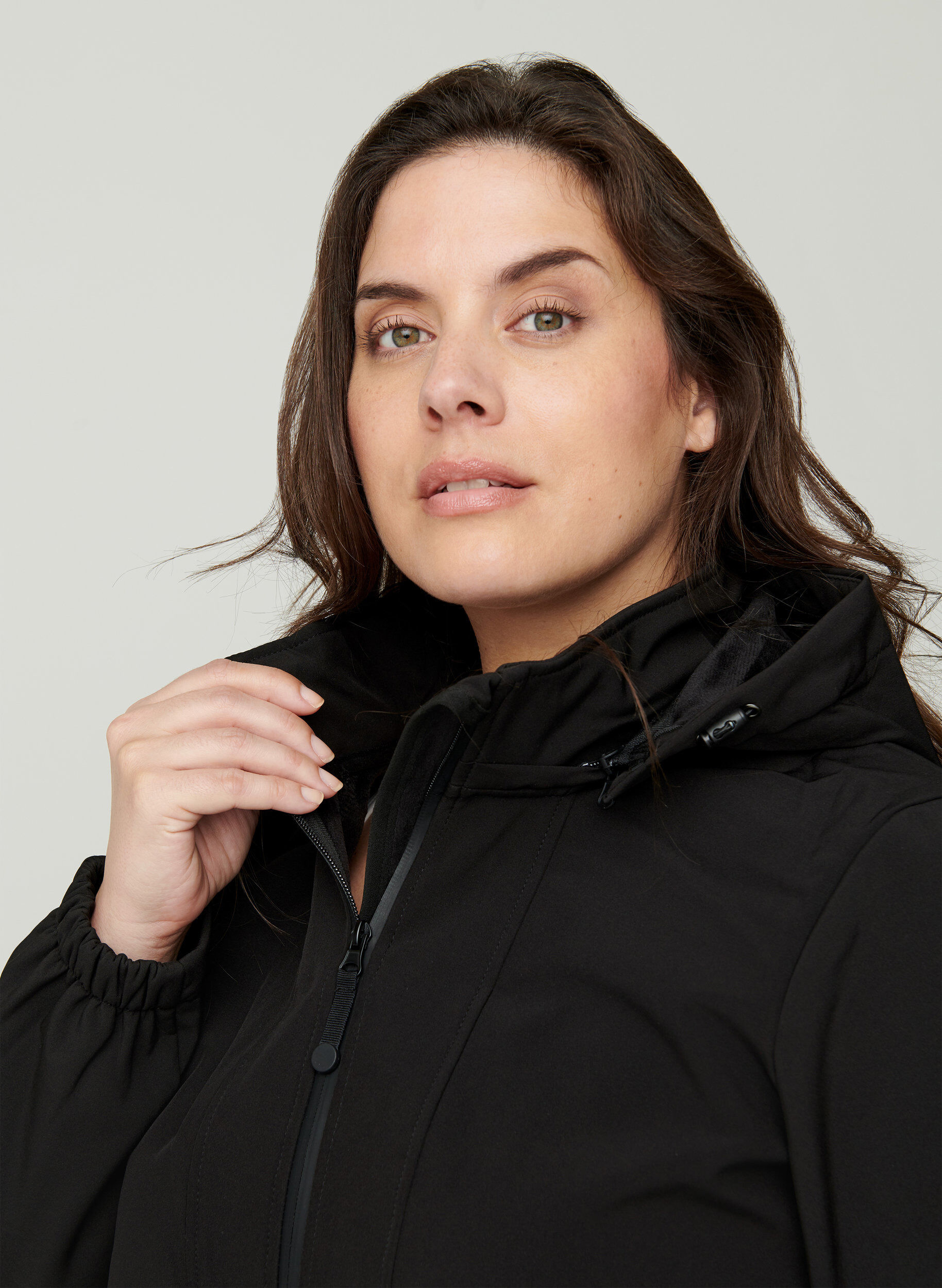 Zizzi Veste Softshell, Black solid, Model image number 4