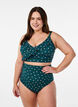 Haut de bikini &agrave; pois avec volants, Vert fonc&eacute;, Model image number 1
