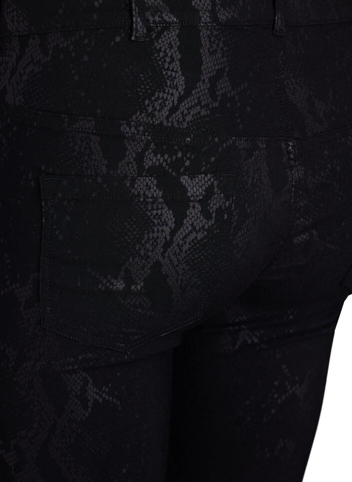 Pantalon slim à imprimé serpent, Noir, Packshot image number 3