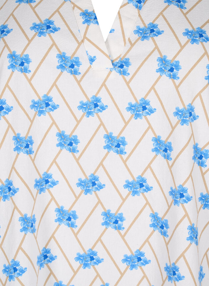 Tunique motif floral en coton, Snow White Flower, Packshot image number 2